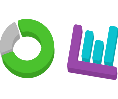 Visualization of learning analytics with charts and graphs showing performance feedback that would be available in a Blooket Report.