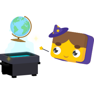 Wizard Blook blends different items in a magical
      cauldron, conveying the diversity of subjects and topics as well as the
      creative and a magical learning experience Blooket offers.